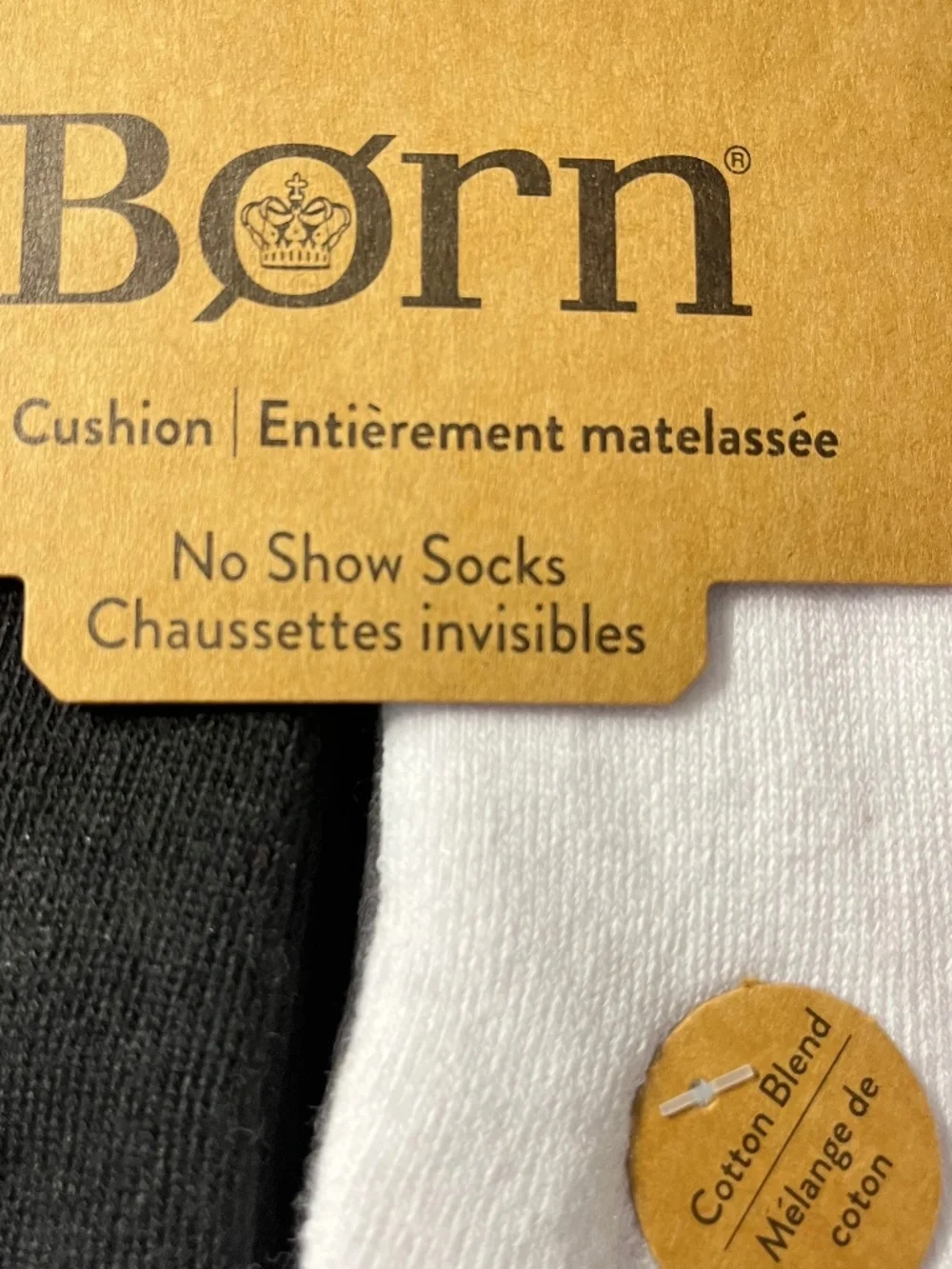 Born 10 Pairs No Show Cushioned Socks Black and White Size 4-10 NWT